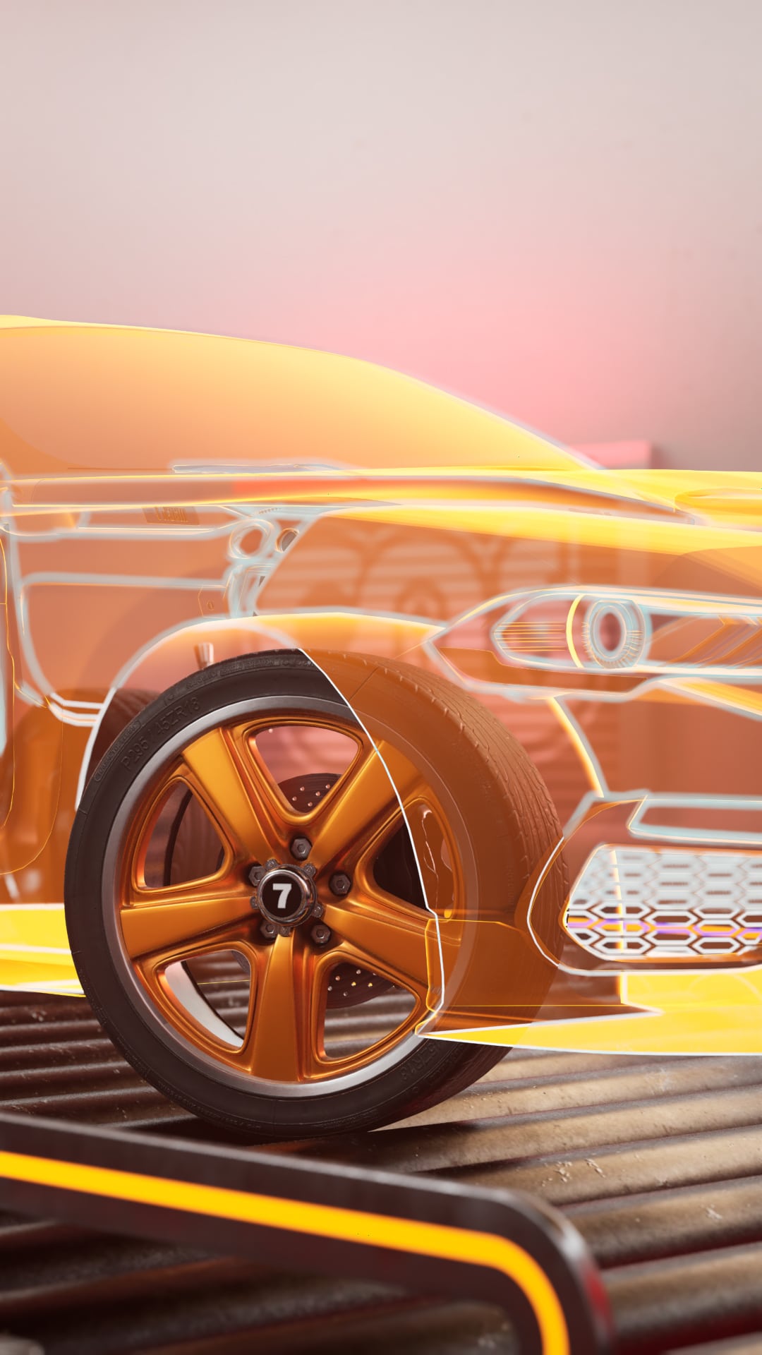 7 Eleven car night wheels rims retouch cg orange